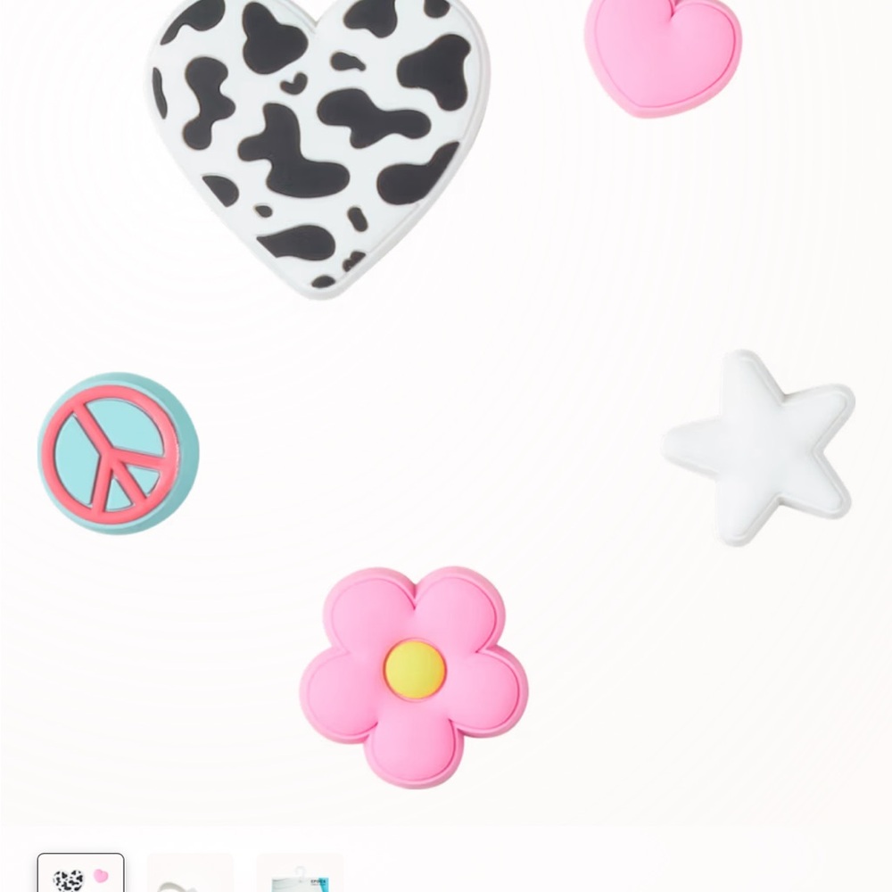 Crocs Jibbitz Charm Set - Pink, White, Black